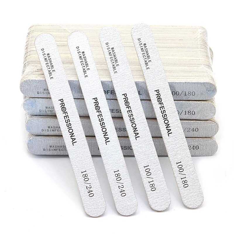 Nail File Titanium - 100 sztuk drewniany pilnik do paznokci