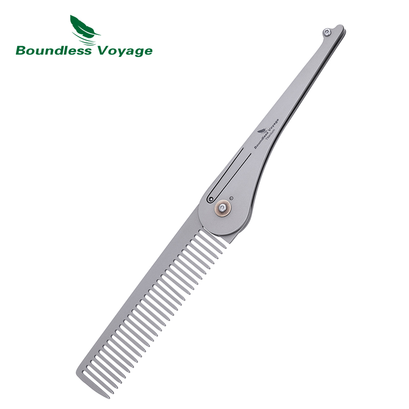 Comb Pocket Titanium - Tytanowy składany grzebień Ultralekki podróżny grzebień